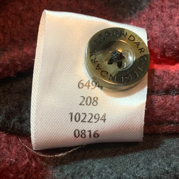 Legendary Whitetails Fleece Flannel Plaid Shirt Mens 3XL Red Tan Black Button Up - Picture 5 of 15
